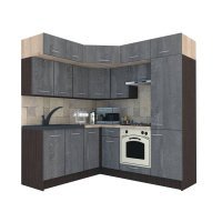 Bucatarie de Colt BIG GENA NEW DR. 180-210, Wenge / Decor K352